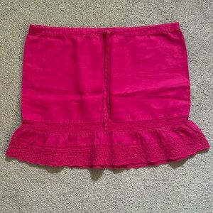 Pink linen skirt